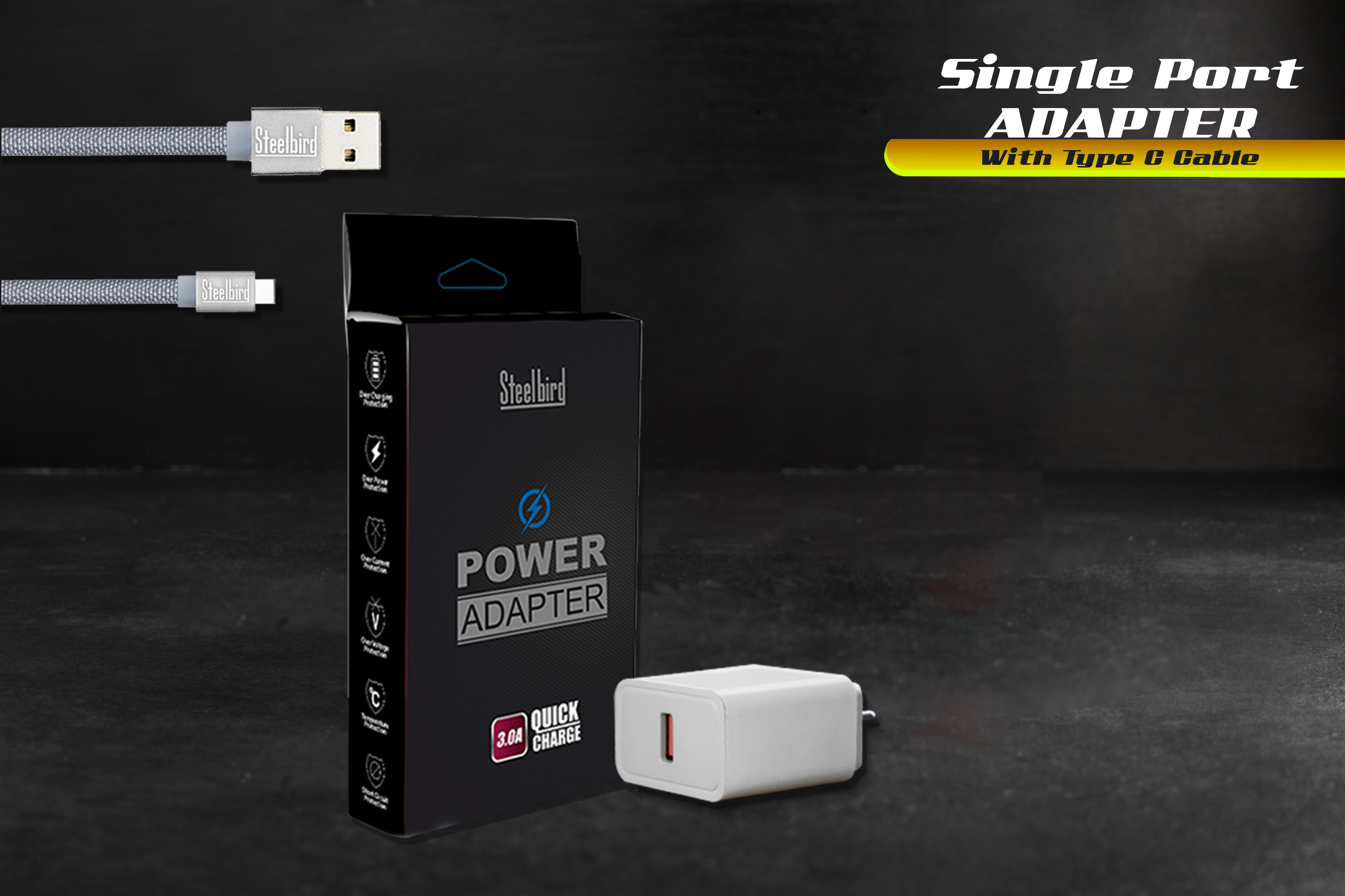 Steelbird Power Adapter Quick Charger 3.0 A